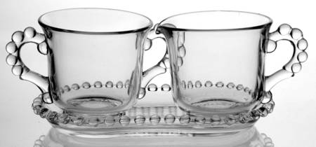 Candlewick Clear (Stem 3400) #1 Creamer , #2 Sugar Open & #29 Tray