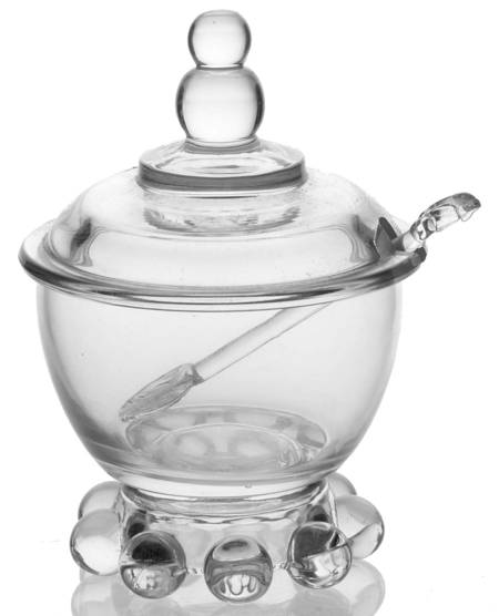 Candlewick Clear (Stem 3400) Mustard & Lid with Spoon
