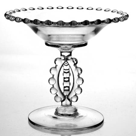 Candlewick Clear (Stem 3400) Beaded Tri Stem Compote