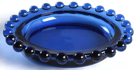 Candlewick Clear (Stem 3400) 6" Cobalt Ashtray