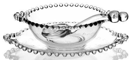 Candlewick Clear (Stem 3400) 3 Pc Mayonnaise Set-Handled Bowl,Handled Plt&Ladle