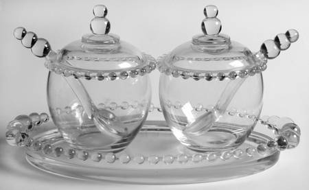 Candlewick Clear (Stem 3400) Twin Jam Set (2 Marlalades & Oval Tray)