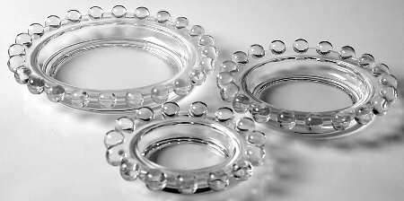 Candlewick Clear (Stem 3400) (3 Piece) Round Ashtray Set