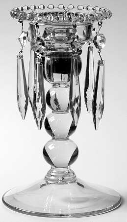 Candlewick Clear (Stem 3400) Single Candlestick with Prisms