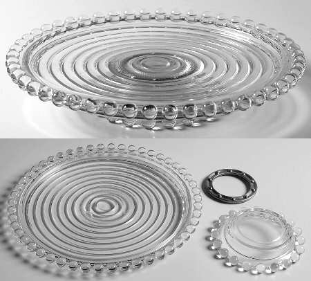 Candlewick Clear (Stem 3400) (3 Piece) Tray, Ballb, Base Lazy Susan