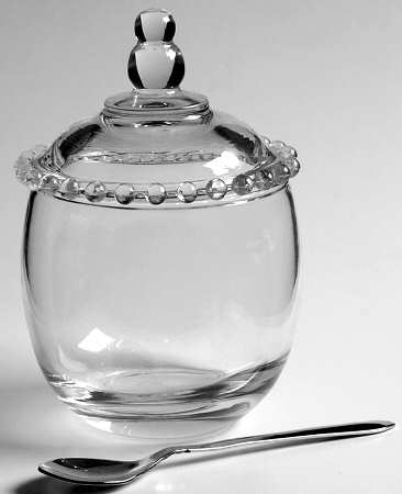 Candlewick Clear (Stem 3400) Marmalade W/Lid & Metal Spoon