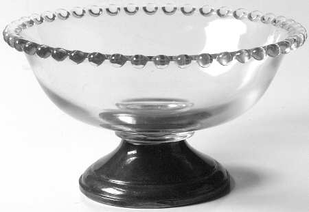 Candlewick Clear (Stem 3400) 5" Screw Peg Bowl W/Sterling Base