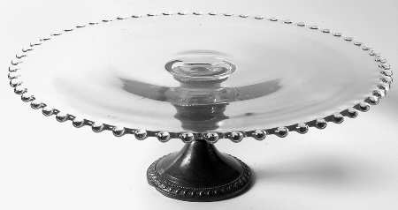 Candlewick Clear (Stem 3400) 11" Screw Peg Plate W/Sterling Base