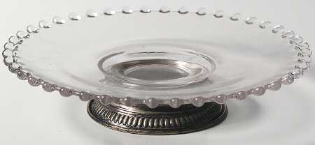 Candlewick Clear (Stem 3400) 6" Screw Peg Plate with Sterling Base