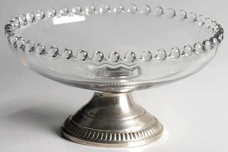 Candlewick Clear (Stem 3400) 5" Screw Peg Nappy W/Sterling Base