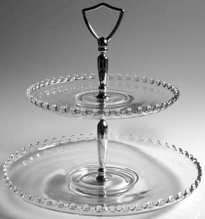 Candlewick Clear (Stem 3400) 2 Tier Serving Tray