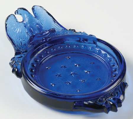 Candlewick Blue (Ultra) Eagle Handle Ashtray