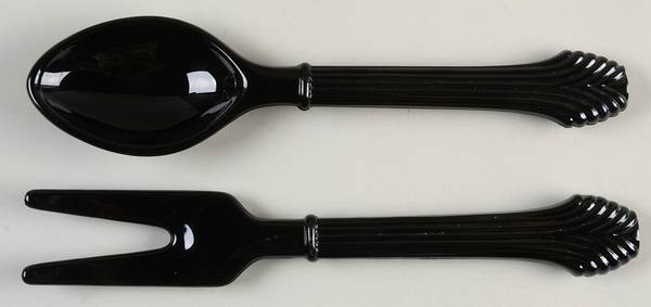 Candlewick Black Salad Serving Set (Spoon & Fork)