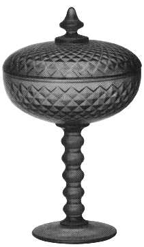 Diamond Quilted Clear Candy Dish & Lid