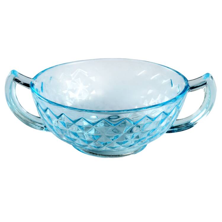 Diamond Quilted Blue Cream Soup Bowl