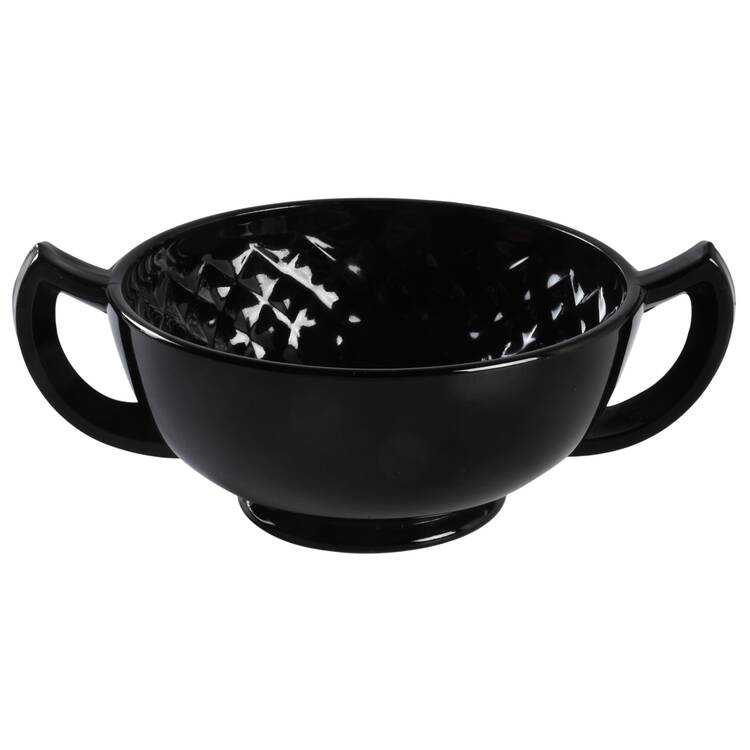 Diamond Quilted Black Cream Soup Bowl