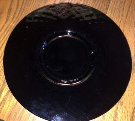 Diamond Quilted Black Luncheon Plate