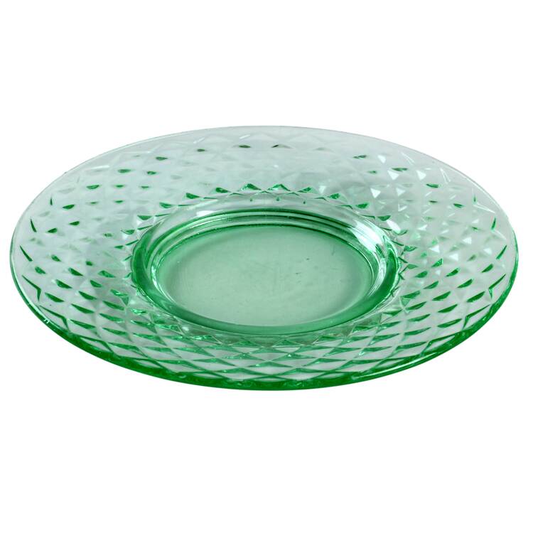 Diamond Quilted Green Bread & Butter Plate