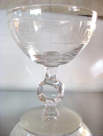 Greek Key Champagne/Tall Sherbet