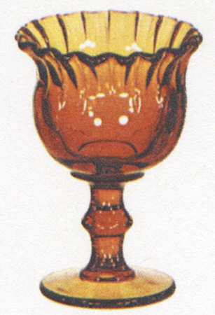 Hoffman House Amber 6" Footed Crimped Vase