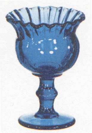 Hoffman House Antique Blue 6" Footed Crimped Vase