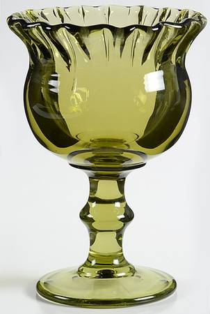 Hoffman House Green 6" Footed Crimped Vase