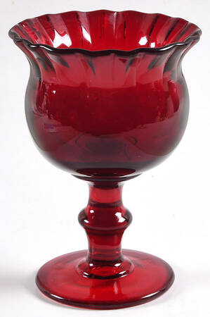 Hoffman House Ruby 6" Footed Crimped Vase