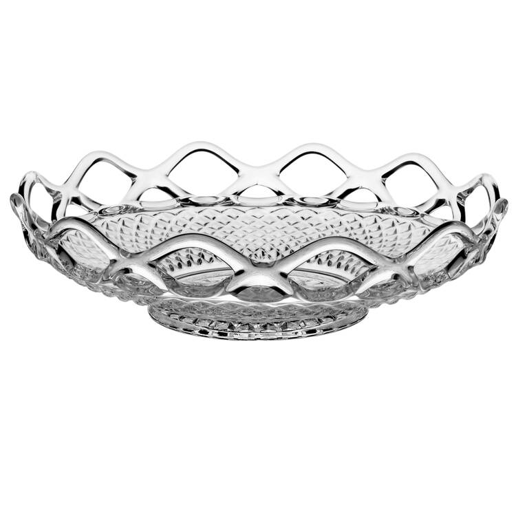 Laced Edge Clear 8" Shallow Round Bowl