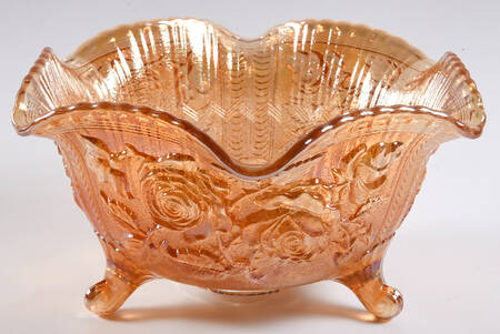 Lustre Rose Marigold 10" Round 3-Toed Crimped Bowl