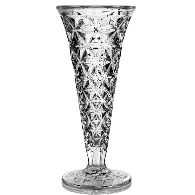 Mt. Vernon Clear (Crisscross Diamonds) 10" Flower Vase