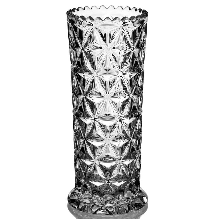 Mt. Vernon Clear (Crisscross Diamonds) 10" Flower Vase