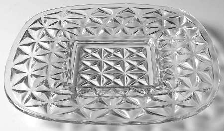 Mt. Vernon Clear (Crisscross Diamonds) Square Plate