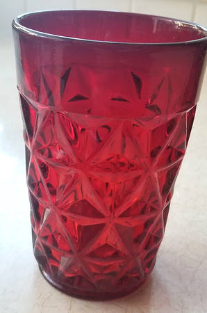 Mt. Vernon Red Highball Glass