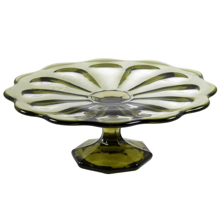 Old Williamsburg Verde Green Round Cake Stand