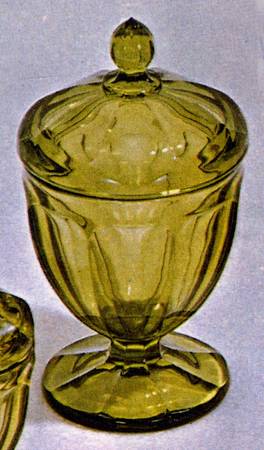 Old Williamsburg Verde Green Large Candy Jar & Lid
