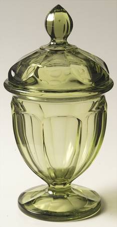 Old Williamsburg Verde Green 12 Oz Candy Jar & Lid