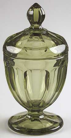Old Williamsburg Verde Green 12 Oz Candy Jar & Lid