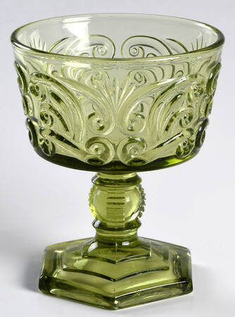 Scroll Verde Green Champagne/Tall Sherbet