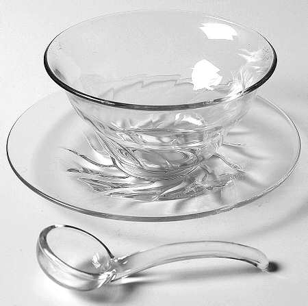 Twist Clear (No Trim) Mayonnaise Bowl, Underplate and Ladle