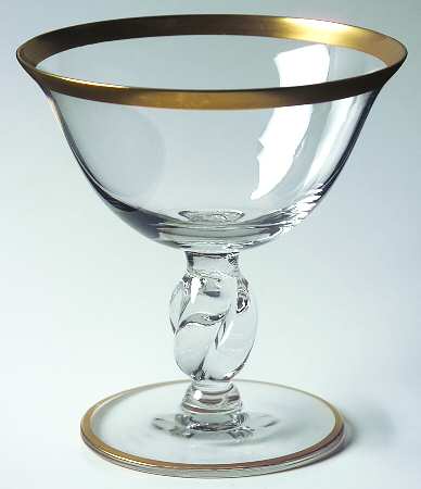 Twist Clear (Gold Trim) Champagne/Tall Sherbet
