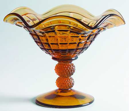 Victorian Amber Round Compote (Height X Width)