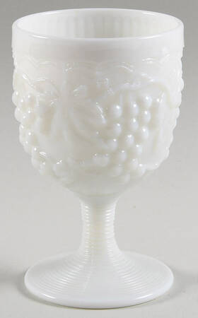 Vintage Grape Milk Glass Water Goblet