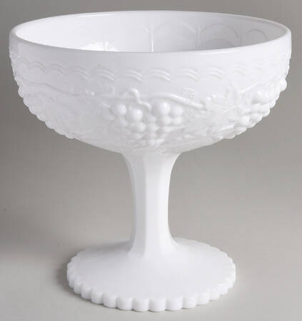 Vintage Grape Milk Glass 12" Tall Compote No Lid
