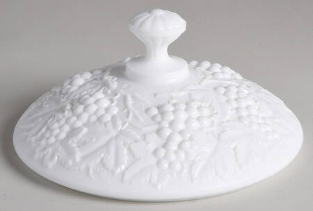 Vintage Grape Milk Glass Lid for 12' Tall Compote