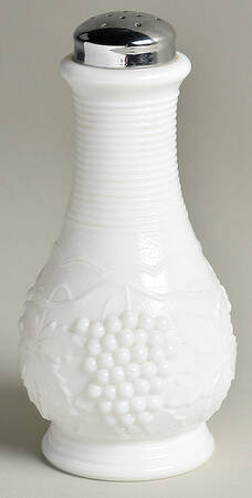 Vintage Grape Milk Glass #167 Shaker with Metal Lid