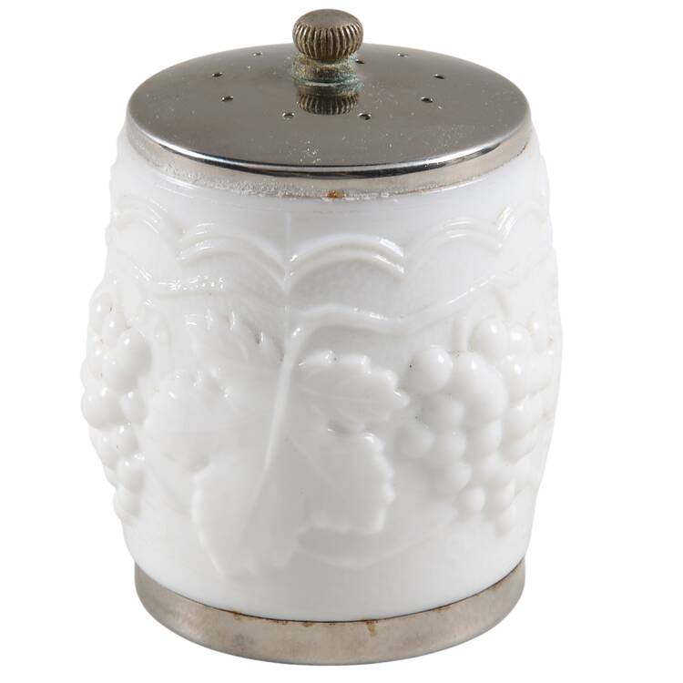 Vintage Grape Milk Glass Mill Set, Salt Shaker Only