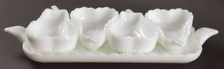 Vintage Grape Milk Glass (5 Piece) Hors D'Oeuvre Set