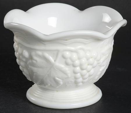 Vintage Grape Milk Glass Sauce Dish