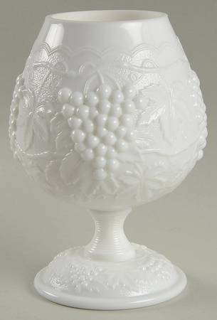 Vintage Grape Milk Glass Ivy Bowl