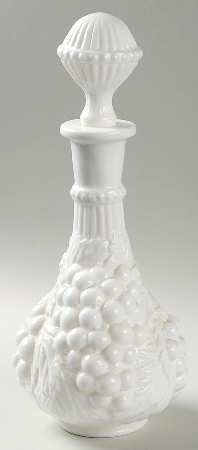 Vintage Grape Milk Glass Decanter & Stopper